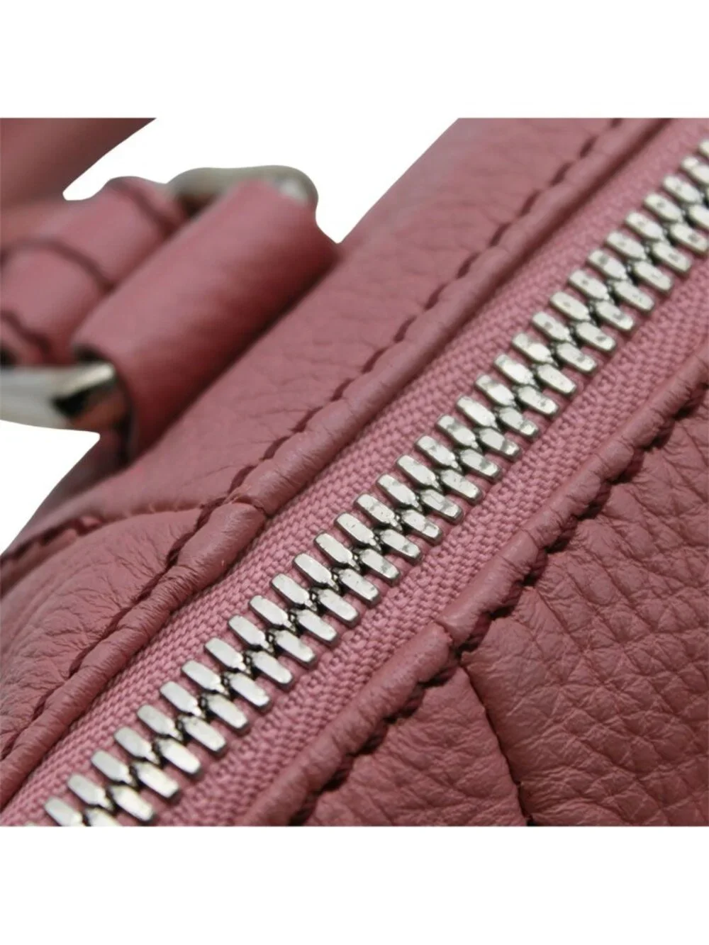 Chanel Bag Handbag Leather Pink Silver Tassel Faux Mini